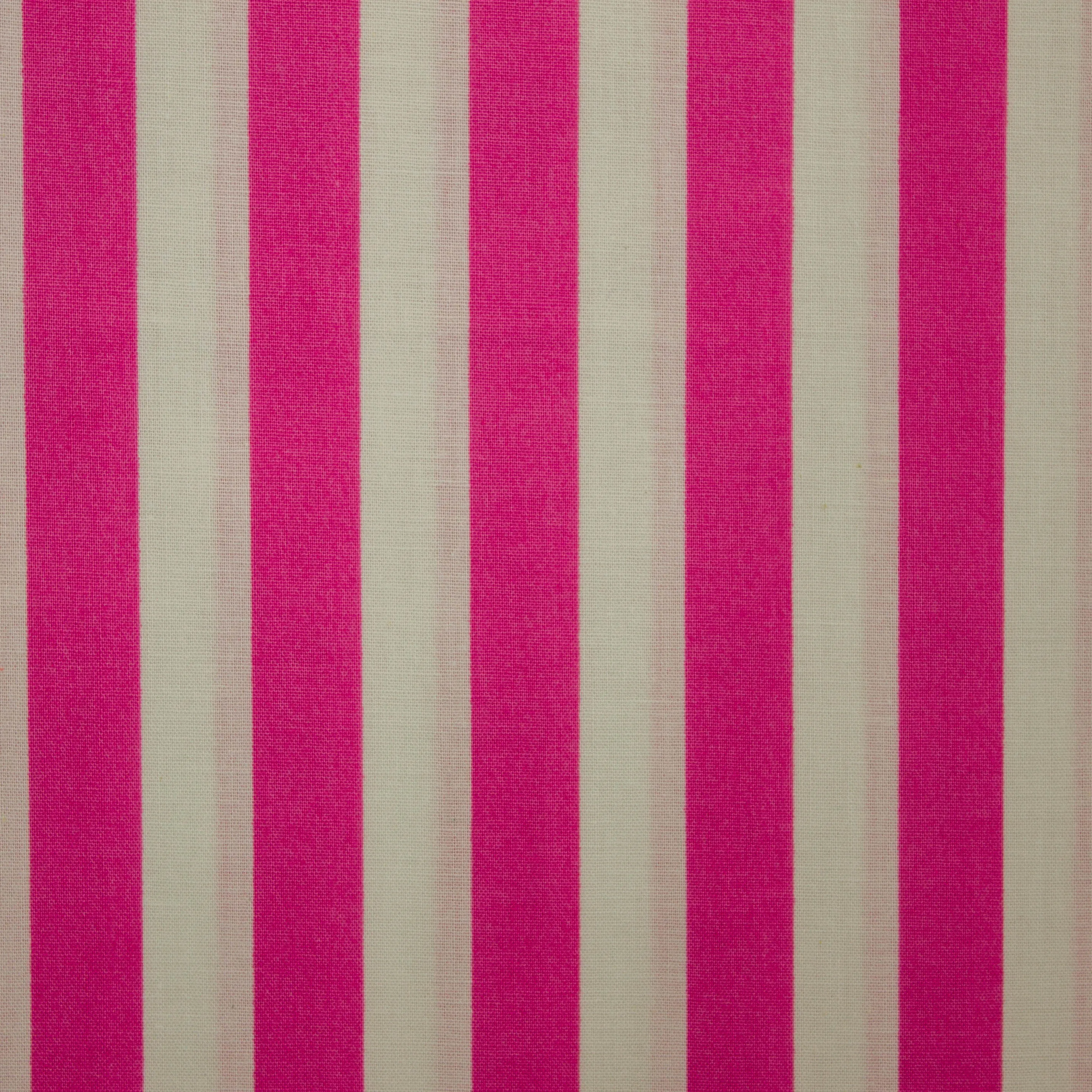 Katoen wit met roze strepen